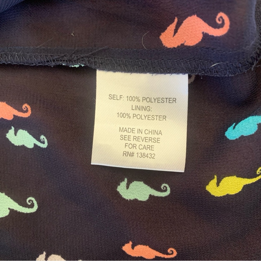 MODCLOTH Dress & Slip Size XL Navy Sheer Pintucked Seahorse Expert in your Zeal - Picture 6 of 16
